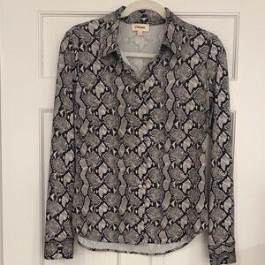 L'AGENCE Monochrome Snake Print Button Down Shirt
